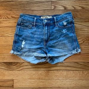 High rise denim shorts